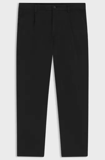 Tapered-fit trousers in stretch twill, Black