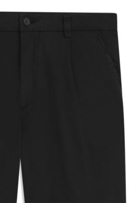 Tapered-fit trousers in stretch twill, Black