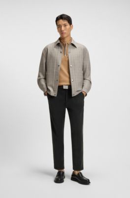 Tapered-fit trousers in stretch twill, Black