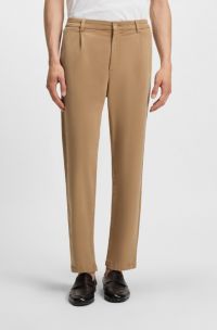 Tapered-fit broek van stretchtwill, Beige