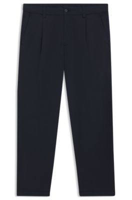 Tapered-fit trousers in stretch twill, Dark Blue