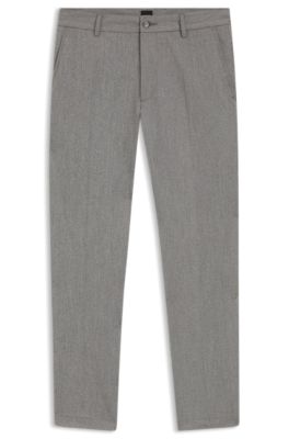 Modern-fit trousers in wrinkle-resistant stretch dobby, Black