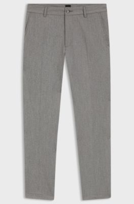 Modern-fit trousers in wrinkle-resistant stretch dobby, Black