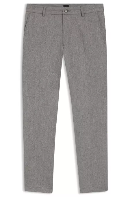 Modern-fit trousers in wrinkle-resistant stretch dobby