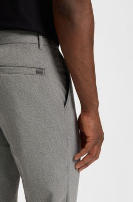 Modern-fit trousers in wrinkle-resistant stretch dobby, Black