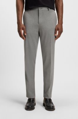 Modern-fit trousers in wrinkle-resistant stretch dobby, Black