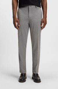Modern-fit trousers in wrinkle-resistant stretch dobby, Black