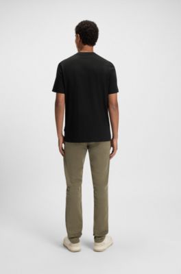 Cotton-jersey T-shirt with logo artwork, Black