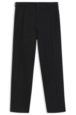Relaxed-fit trousers in cotton twill, Black
