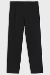 Relaxed-fit trousers in cotton twill, Black