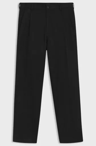 Relaxed-fit trousers in cotton twill, Black