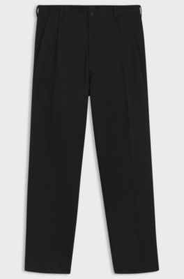 Relaxed-fit trousers in cotton twill, Black