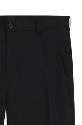 Relaxed-fit trousers in cotton twill, Black