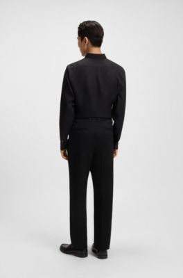 Relaxed-fit trousers in cotton twill, Black