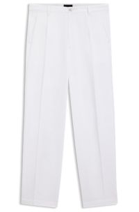 Relaxed-fit trousers in cotton twill, White