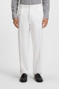 Relaxed-fit broek van katoenen twill, Wit