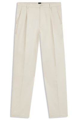 Relaxed-fit trousers in cotton twill, White