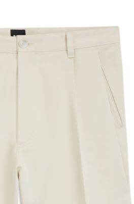Relaxed-fit trousers in cotton twill, White