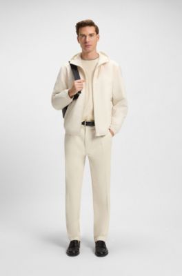 Relaxed-fit trousers in cotton twill, White