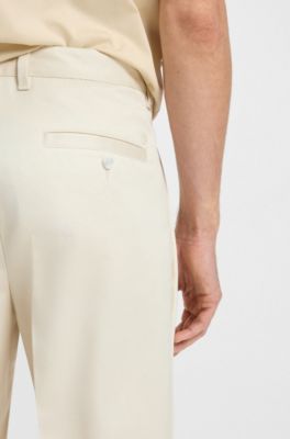 Relaxed-fit trousers in cotton twill, White