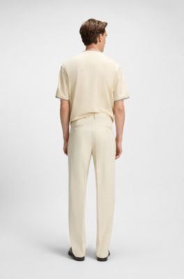 Relaxed-fit trousers in cotton twill, White