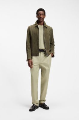 Relaxed-fit trousers in cotton twill, Beige