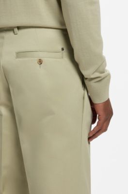 Relaxed-fit trousers in cotton twill, Beige