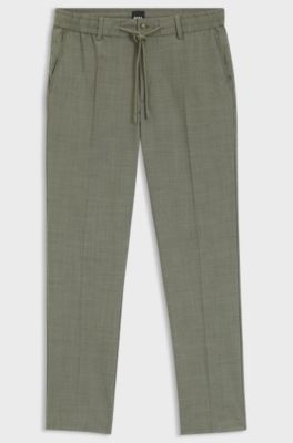 Modern-fit trousers in a wool blend, Green