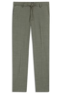 Modern-fit trousers in a wool blend, Green