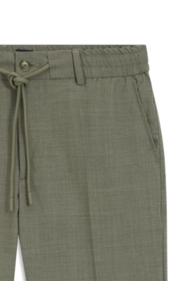 Pantaloni con fit moderno in misto lana, Verde