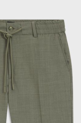 Modern-fit trousers in a wool blend, Green