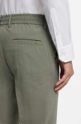 Pantaloni con fit moderno in misto lana, Verde