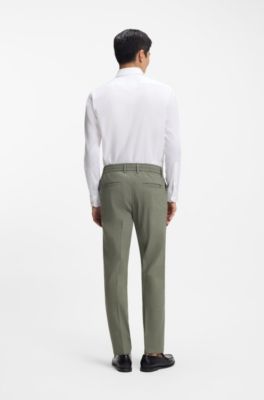 Pantaloni con fit moderno in misto lana, Verde