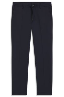 Modern-fit trousers in a wool blend, Dark Blue