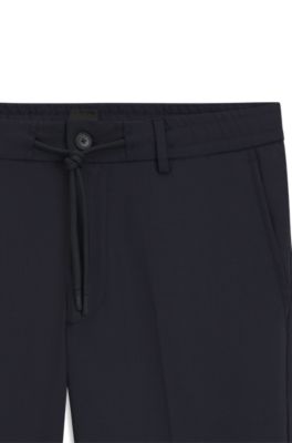 Modern-fit trousers in a wool blend, Dark Blue