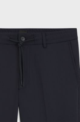 Modern-fit trousers in a wool blend, Dark Blue