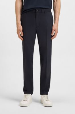 Modern-fit trousers in a wool blend, Dark Blue