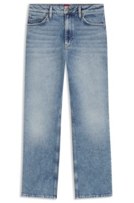 Slim-fit jeans in light-blue comfort-stretch denim, Light Blue