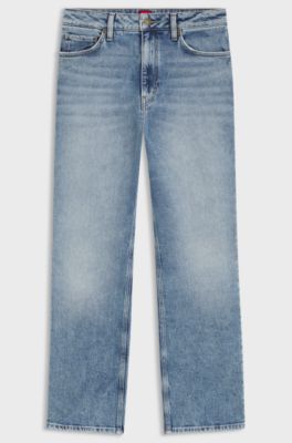 Slim-fit jeans in light-blue comfort-stretch denim, Light Blue