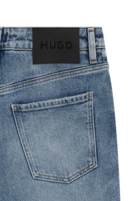 Slim-fit jeans in light-blue comfort-stretch denim, Light Blue