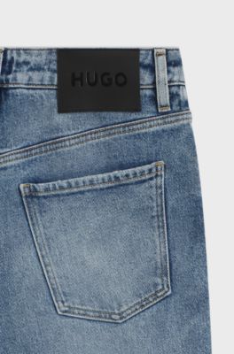 Slim-fit jeans in light-blue comfort-stretch denim, Light Blue