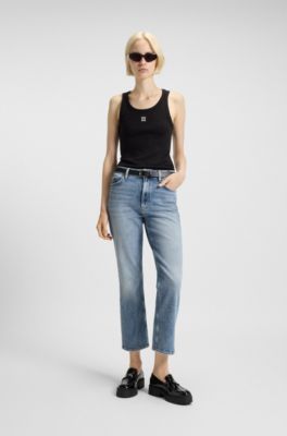 Slim-fit jeans in light-blue comfort-stretch denim, Light Blue