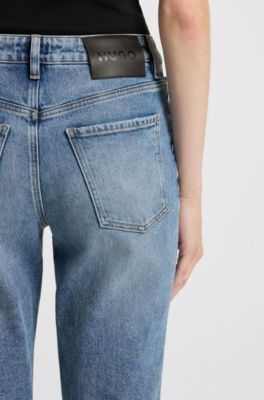 Slim-fit jeans in light-blue comfort-stretch denim, Light Blue