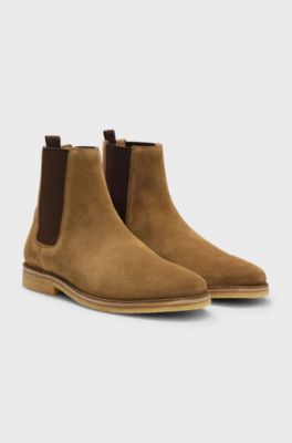BECKHAM x BOSS Chelsea boots in suede, Beige