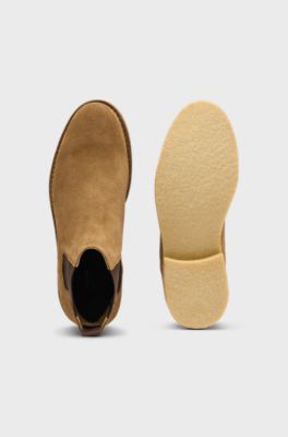 BECKHAM x BOSS Chelsea boots in suede, Beige