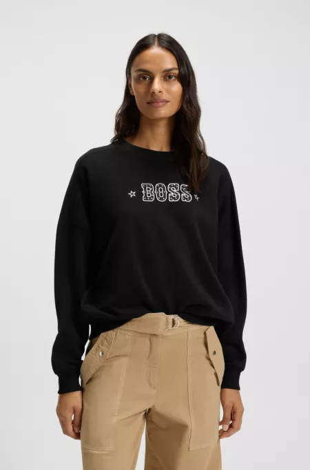 Sweat en molleton de coton à détail logoté