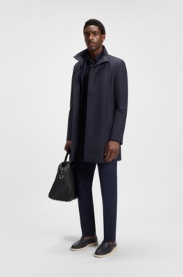 Coat with concealed closure, Dark Blue