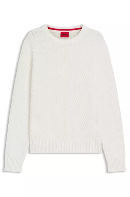 Cotton sweater with 3D knit structure