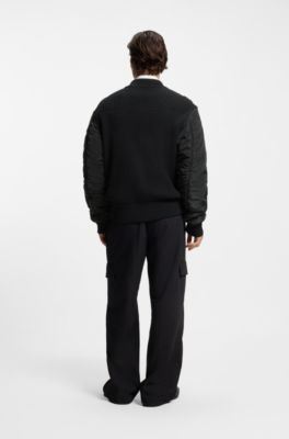 Knitted jacket with contrast sleeves, Black