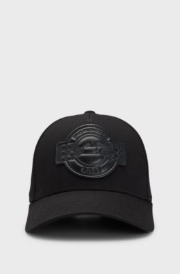 Porsche x BOSS cap in cotton with co-branded patch, Black